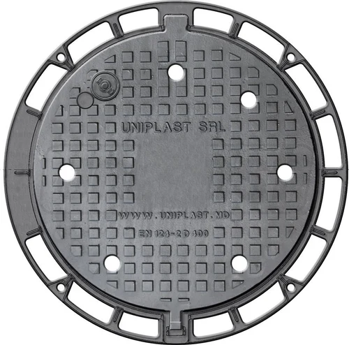 Capac ventilat din fonta D.600 EN-124 D400 42 kg cu gauri (627x785x100 mm) MR TR