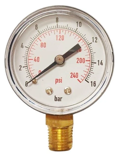 Manometru 16 bar D. 1/4" FE radial D. 50 cadru din plastic, uscat  ITALTECNICA