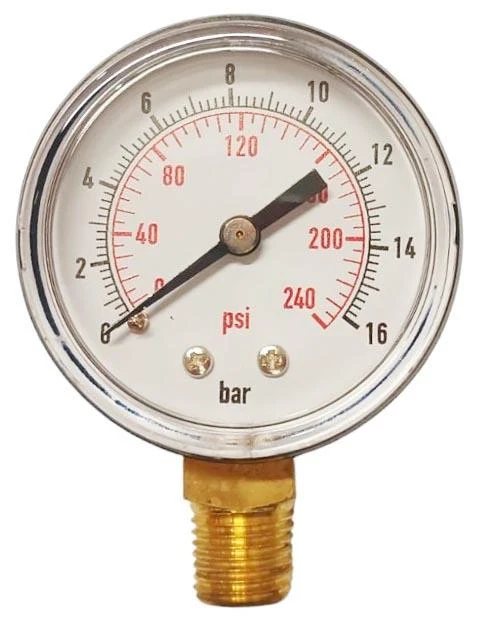 Manometru 16 bar D. 1/4" FE radial D. 63 cadru din plastic, uscat  ITALTECNICA