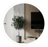 Oglinda pentru baie LED 2700/4000/6000K (rotunda cu janta) 60 x 60 cm IP44  UNIPLAST