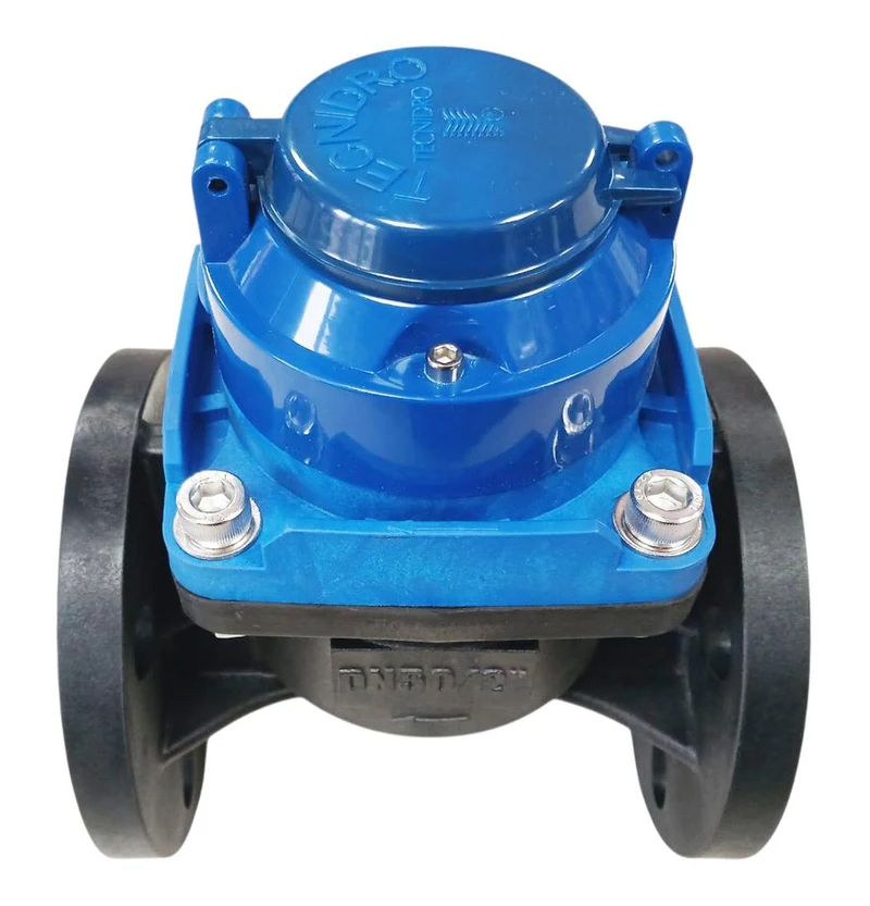 Contor de apa pentru irigare D. 50 TW-P PN10 cu flanse plastic, L=195 mm (4 gauri)  TECNIDRO 2