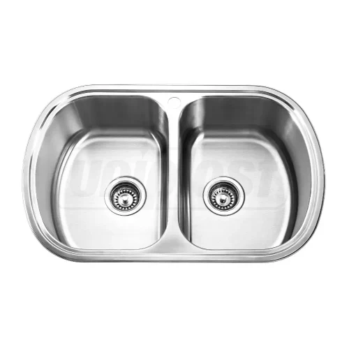 Chiuveta de bucatarie inox 0,8 mm (satin) dublu 77/49 см 7749