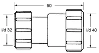 Муфта компрессионная канализационная ПП D. 32 x 40 Aрт. 3240H-WH  MCALPINE 2
