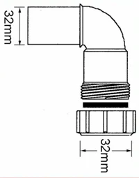 Cot de canalizare cu compresiune PP 90° D. 32 Art. 32C-WH MCALPINE 3