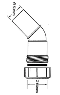 Cot de canalizare cu compresiune PP 45° D. 32 Art. 32D-WH  MCALPINE 3