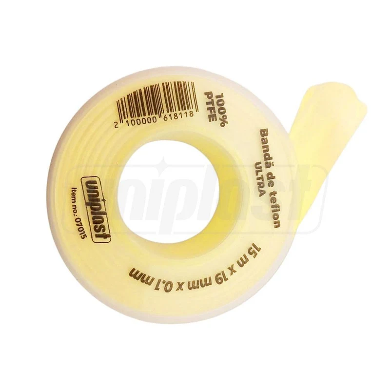 Banda teflon 19 mm x 15 m x 0.1  (galbena) ULTRA  UNIPLAST 2