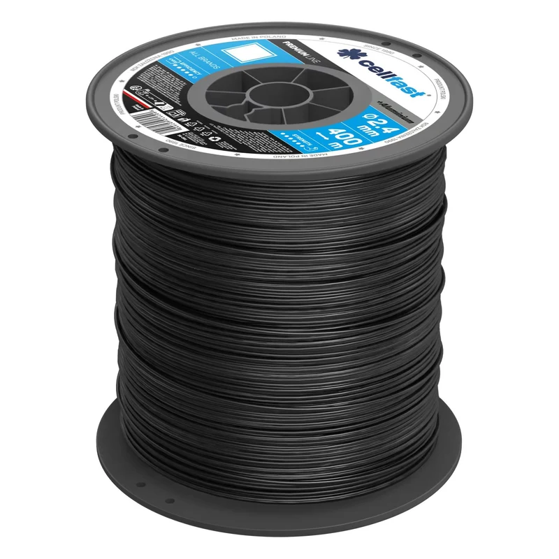 Fir motocoasa patrata PREMIUM 2.4 mm (400 m)  CELLFAST 2