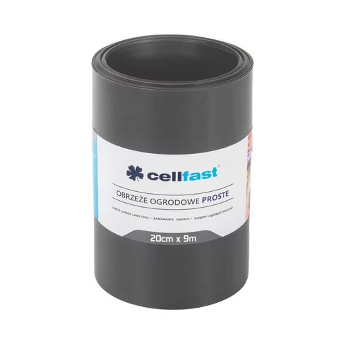 Бордюр садовый газонный 20 см x 9 м гладкий (графит) 30-243  CELLFAST