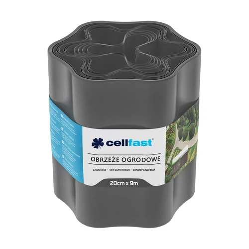 Бордюр садовый газонный 20 см x 9 м рифленый (графит) 30-053  CELLFAST