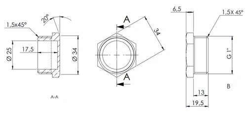 Dop D. 1/2" FE cromat 523  REMER