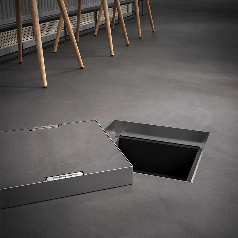 Capac pentru camin de vizitare inox patrat 500x500x25 mm A15 (invizibil) 5