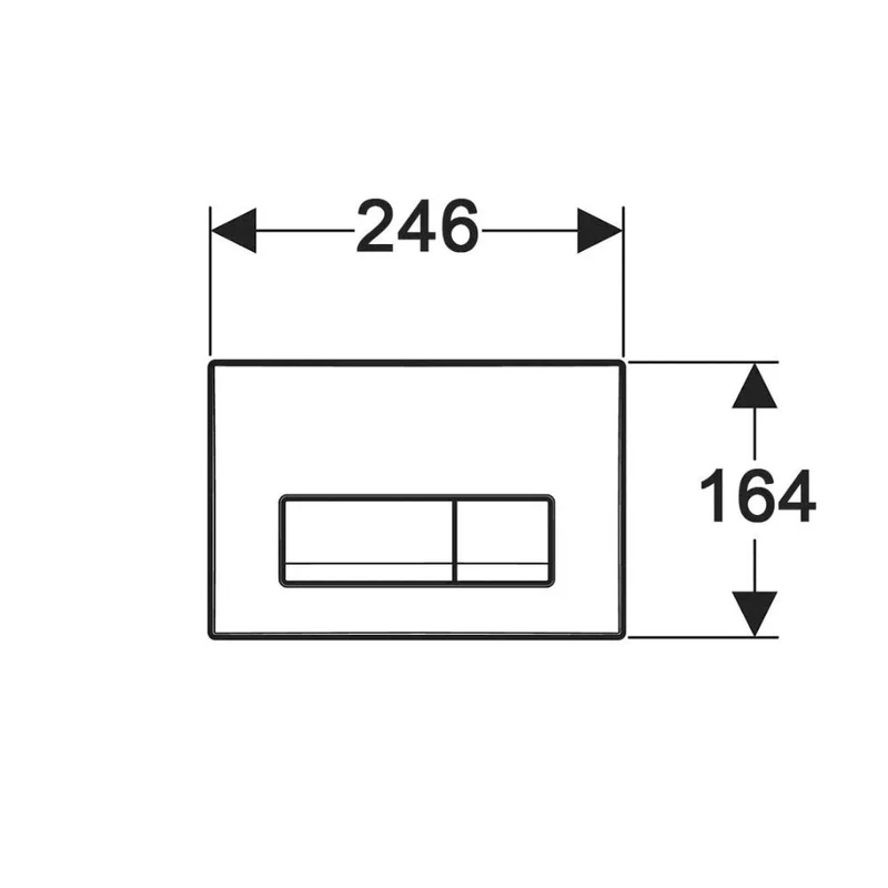 Кнопка смыва двойная  DELTA  50 (черный)  GEBERIT 3