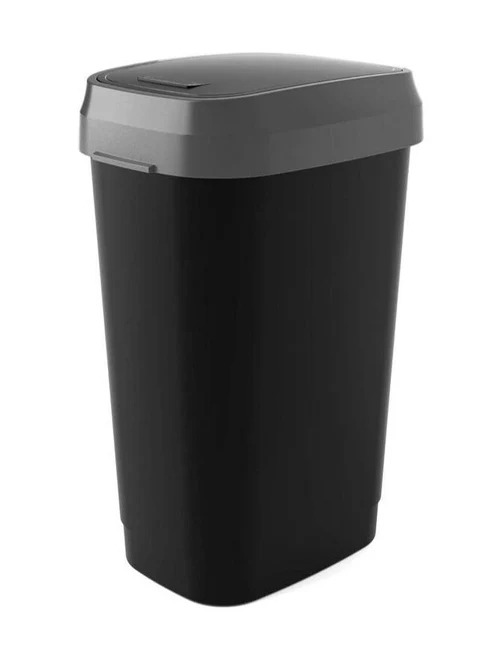 Cos de gunoi cu capac batant  WC 10 L , plastic (neagra) DUAL SWING  (49110)