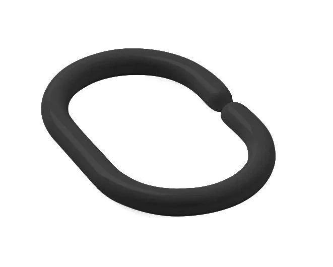 Inele pentru perdea plastic (negre) 12buc. 6x4cm TENDANCE (52055) 2