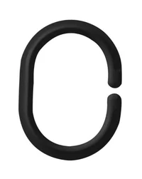 Inele pentru perdea plastic (negre) 12buc. 6x4cm TENDANCE (52055)