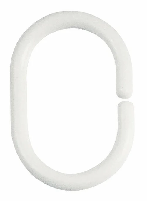 Кольца для шторы (белые) 12 шт, 6x4cm  TENDANCE PP  (43639)