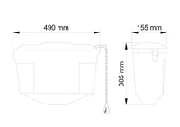 Rezervor WC plastic, de perete LORD2000  6L Visam 2