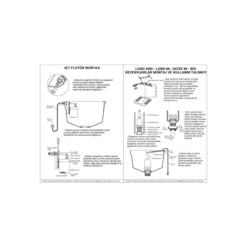 Rezervor WC plastic, de perete LORD2000  6L Visam 4