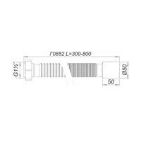 Furtun flexibil cu piulita D. 40 x 50 L=800 mm Г0841  SOLOPLAST 2