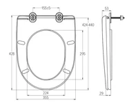 Capac WC polipropilen, universal (alb), cu fixare din plastic, 355х427,5 mm СУ3  SOLOPLAST 5