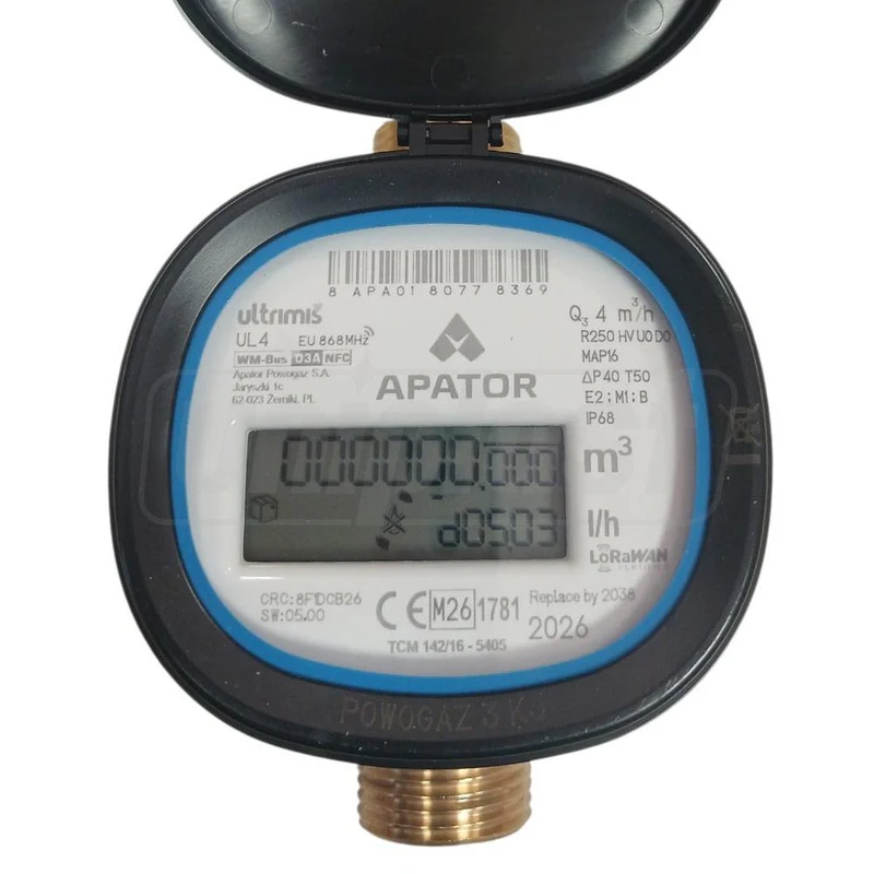 Contor D. 20 Ulltrimis 4,0 WMBUS+LoraWan L130 pentru apa rece fara piulite (digital ultrasunet)  APATOR 3