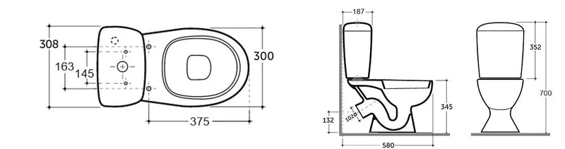 WC compact pentru copii Little (alb) cu scaun moale (MS), cu armatura Incoer, clasa 1  KERAMIN 5