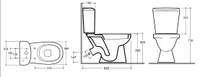 WC compact Lago (alb) cu scaun dur (JS), clasa 1, cu capac si set de fixare  KERAMIN 5