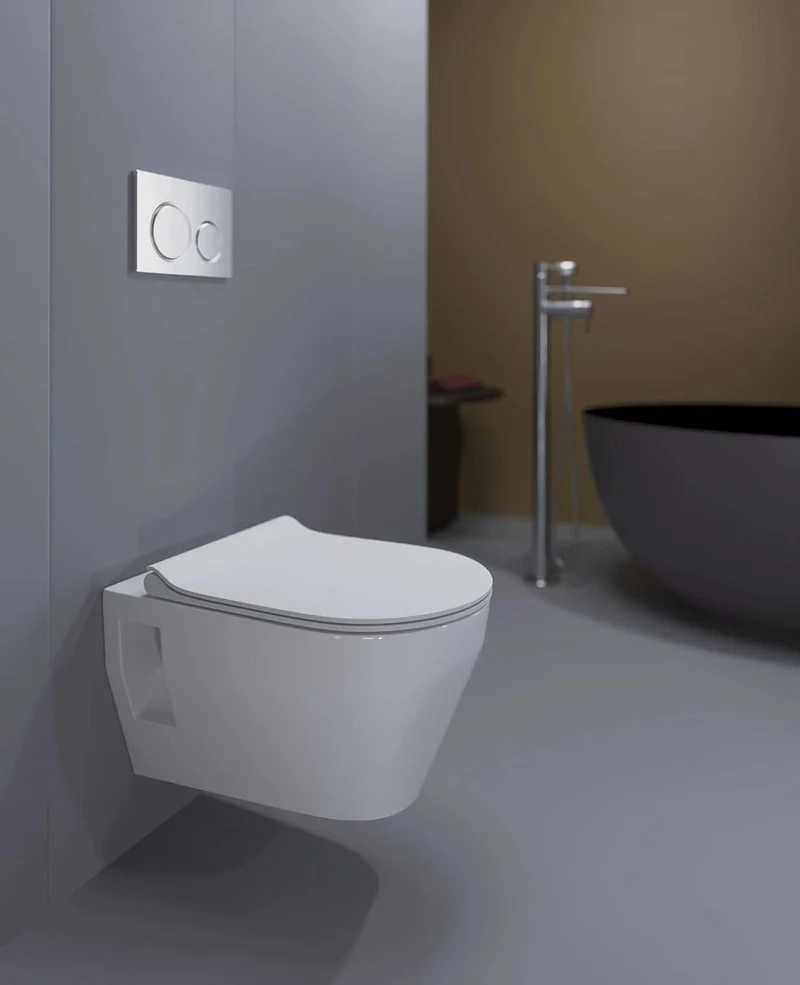 WC suspendat Bari (alb) cu scaun Slim cu microlift, clasa 1  KERAMIN 2