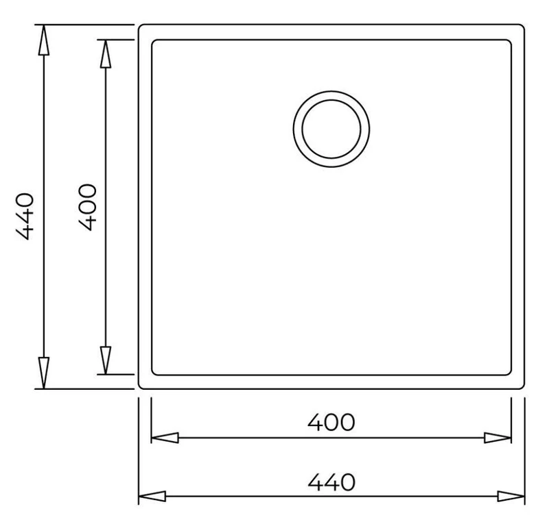 Мойка кухонная гранит SQUARE 40.40 TG  40 x 40 см  (серый)  TEKA 2