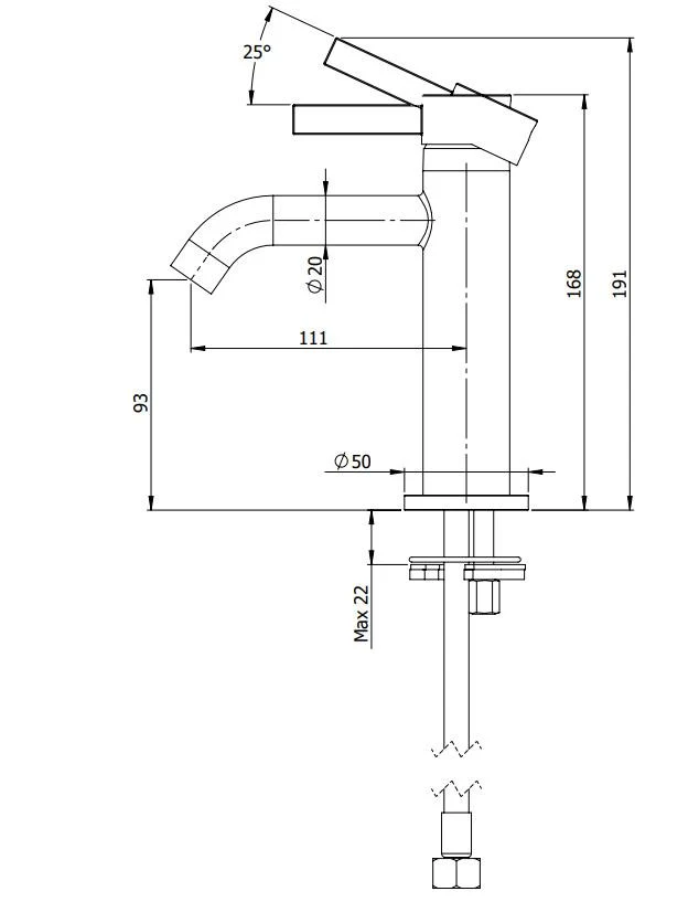 Baterie pentru lavoar METRICA  (negru-mat) Art.MC12NO  REMER 2