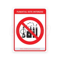 Табличка информационная общий знак "FUMATUL INTERZIS" на композитной основе с УФ-печатью, 20 x 26 см