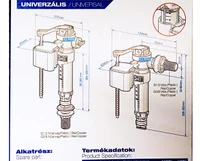 Mecanism de umplere pentru rezervor WC, cu plutitor, pentru alimentare inferioară, racord 1/2" cu filet din alamă, STYRON STY-708-R-D 2