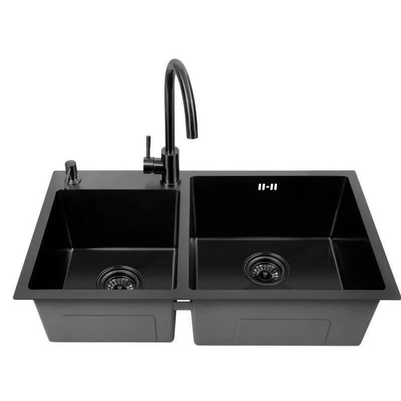 Chiuveta de bucatarie inox dubla  ZH 7843 (nano black) 2
