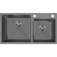 Chiuveta de bucatarie inox dubla  ZH 7843 (nano black)
