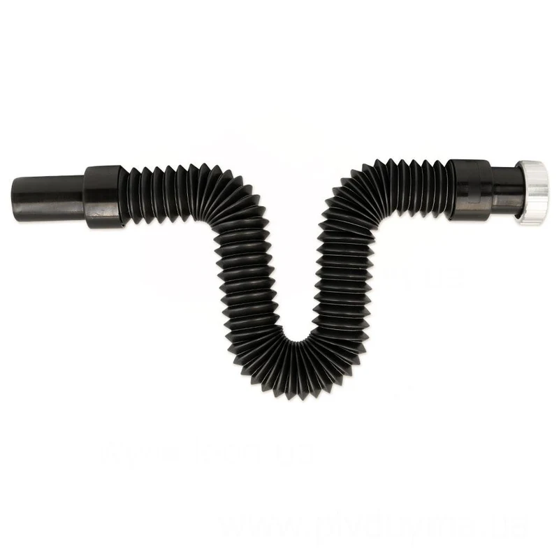 Furtun flexibil cu piulita din metal D. 1.1/4" x 32 mm (neagra) 1000NEROCR  GOPLAST 2