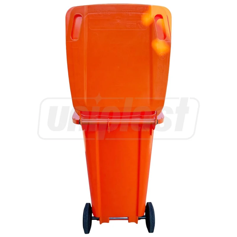 Cos pentru transportarea deseurilor  120 L pe roti (portocaliu) HE 3