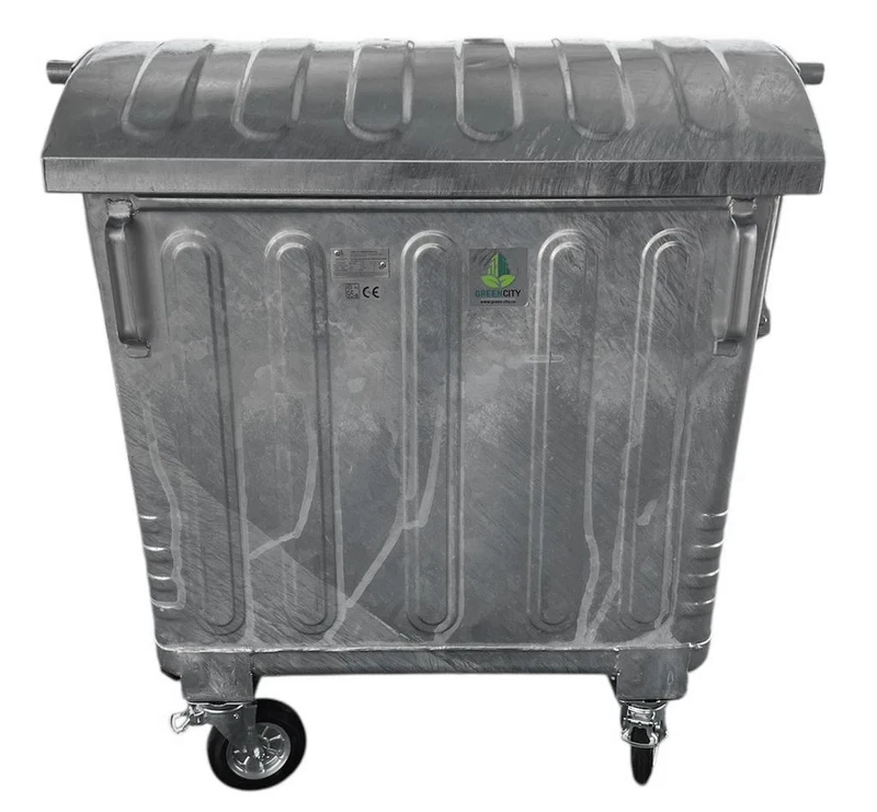Cos pentru transportarea deseurilor 1100 L galvanizat pe roti (1.2 mm) (dezasamblat) GC 4