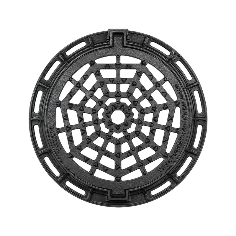 Capac ventilat din fonta D.600 EN-124 D400 60 kg cu gauri (805x640x100 mm) TR 2