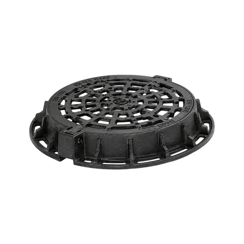 Capac ventilat din fonta D.600 EN-124 D400 60 kg cu gauri (805x640x100 mm) TR