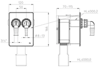 Bloc sifon HL 4000.2 la sifon HL4000.2 pentru conectarea a 2 masini de spalat  HL 2