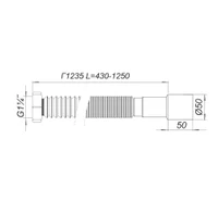 Furtun flexibil cu piulita D. 1.1/4" x 50 L=1250 mm Г1235  SOLOPLAST 2