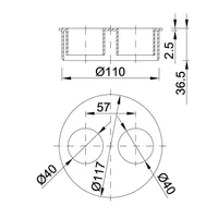 Заглушка с переходом ПП Папа D.110 х 40 х 40 STY-110-44  STYRON 2