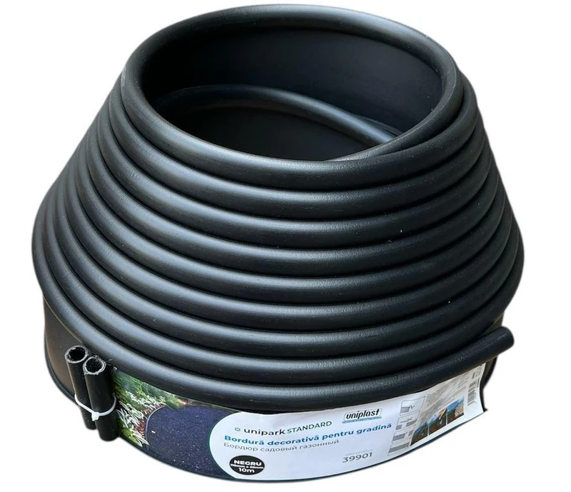 Бордюр садовый газонный 103 мм х 12 мм x 10 м (черный) Unipark ECO  UNIPLAST 3