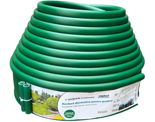 Bordura decorativa pentru gradina 110 mm x 20 mm x 10 m (verde) Unipark STANDARD  UNIPLAST