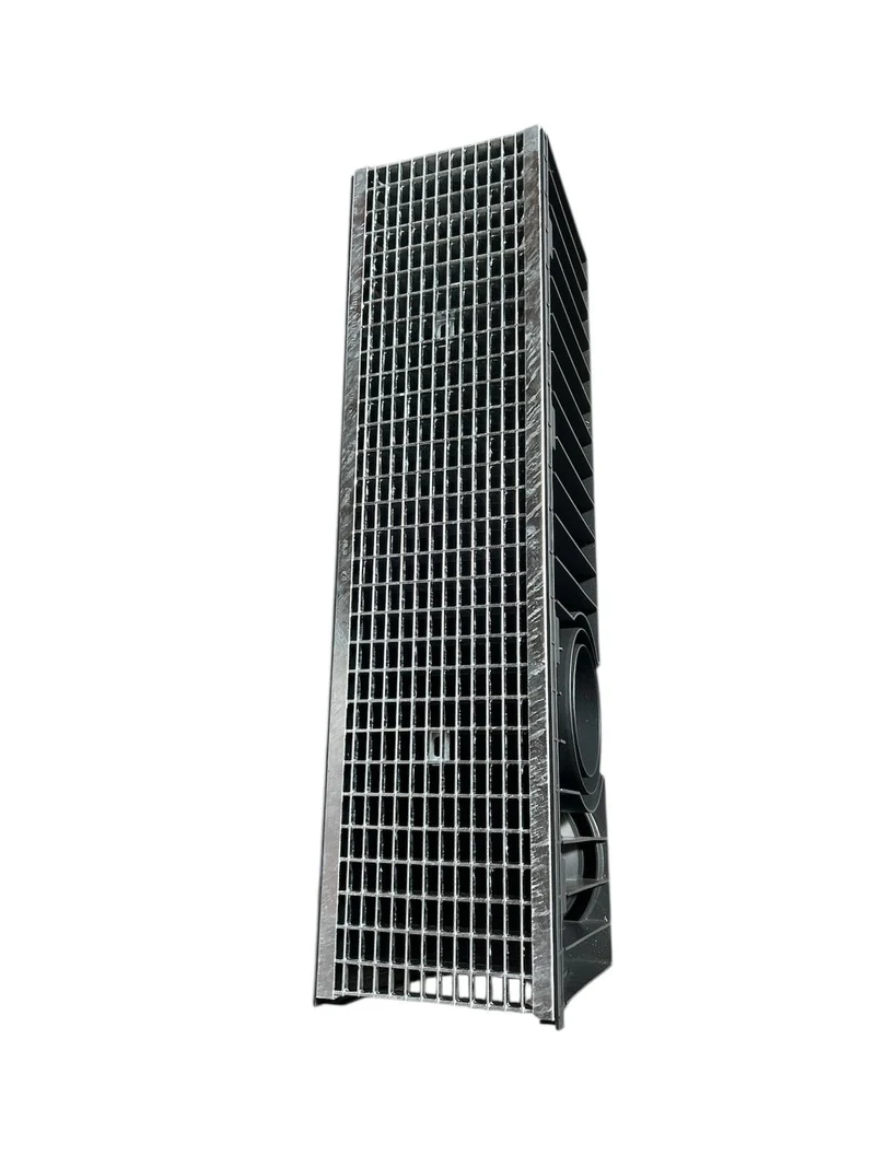 Rigola canalizare HDPE cu grila din otel С250 1000x200x160 mm  Heelsafe Mesh 33x15 VIP  MUFLESYSTEM 2