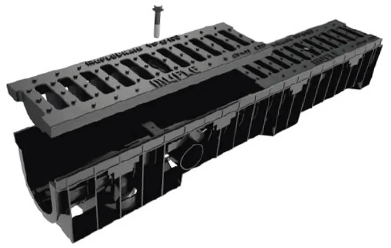 Rigola canalizare HDPE cu grila din fonta С250 1000x200x160 mm VIP  MUFLESYSTEM 3