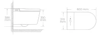 Vas suspendat smart WC toilet 600 x 370 x 380 mm H60 Ver.D  KEORH 4