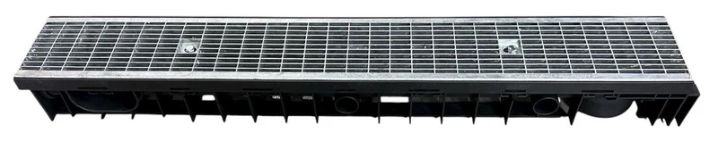 Rigola canalizare set PP cu grila din otel zincat B125  100x50 (150x100x1000) mm  SAB 2
