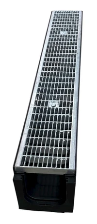 Rigola canalizare set PP cu grila din otel zincat B125 100x100 (150x100x1000) mm  SAB 4