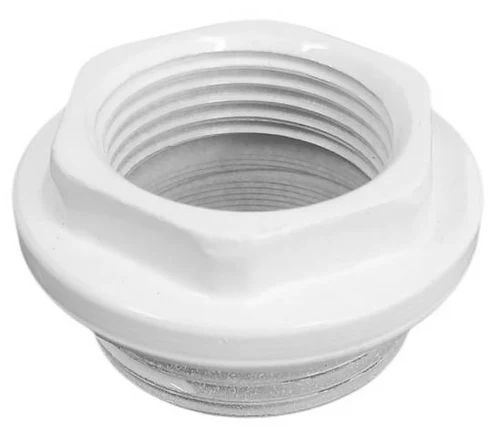 Заглушка проходная для радиатора D. 1" x 3/4" левая стальная  (белая) PL